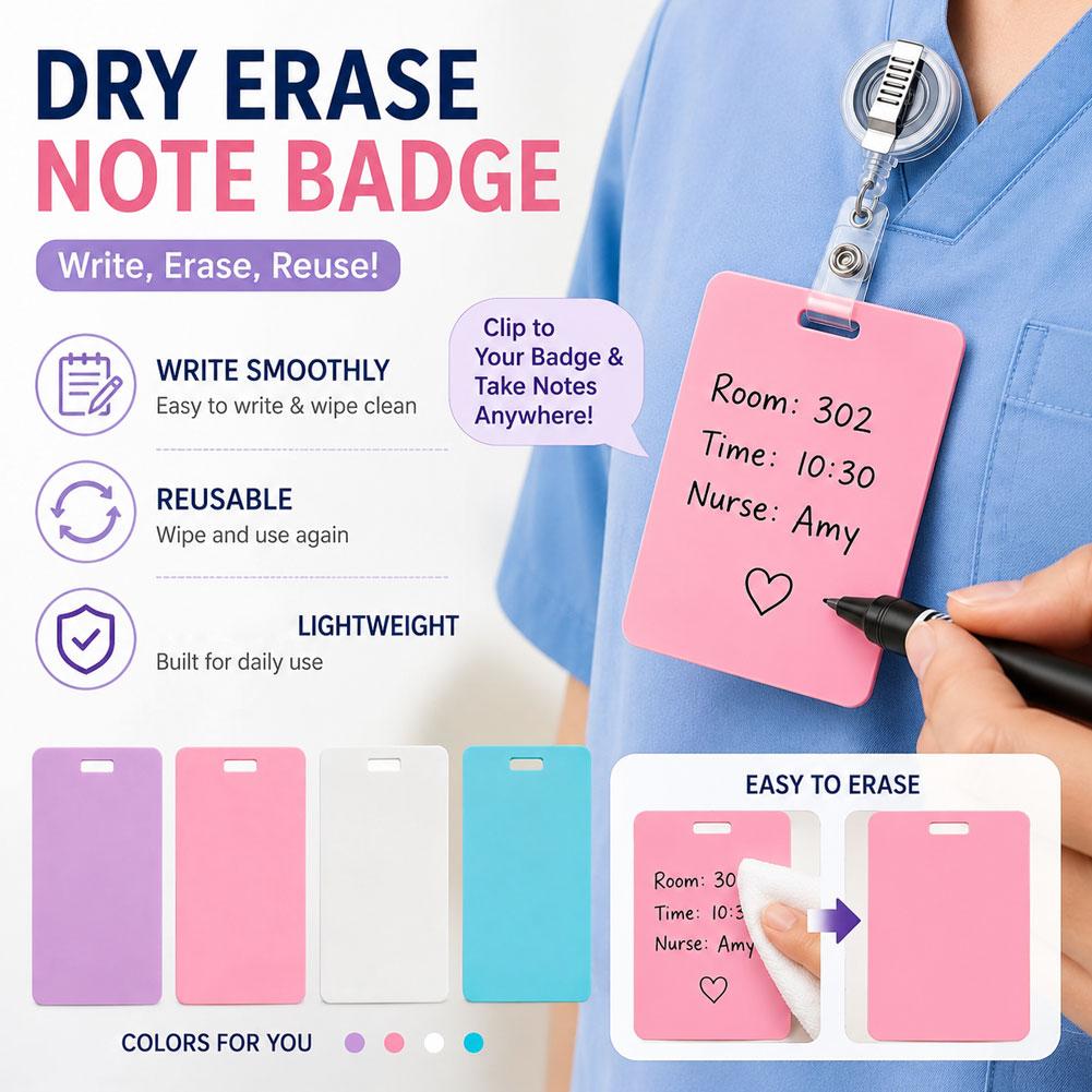 Office Tech Accessories - 휴대용 드라이 지우기 노트 배지 카드