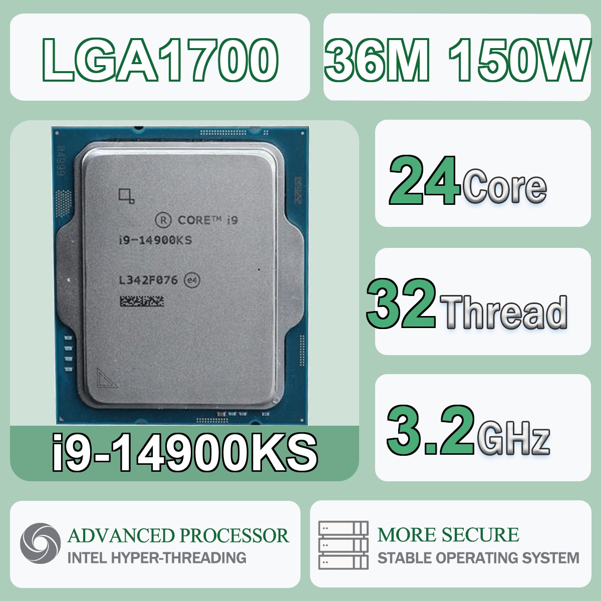 Intel Cpu Core I9 - 인텔 코어 i9-14900KS 24코어/32스레드 3.2GHz 150W
