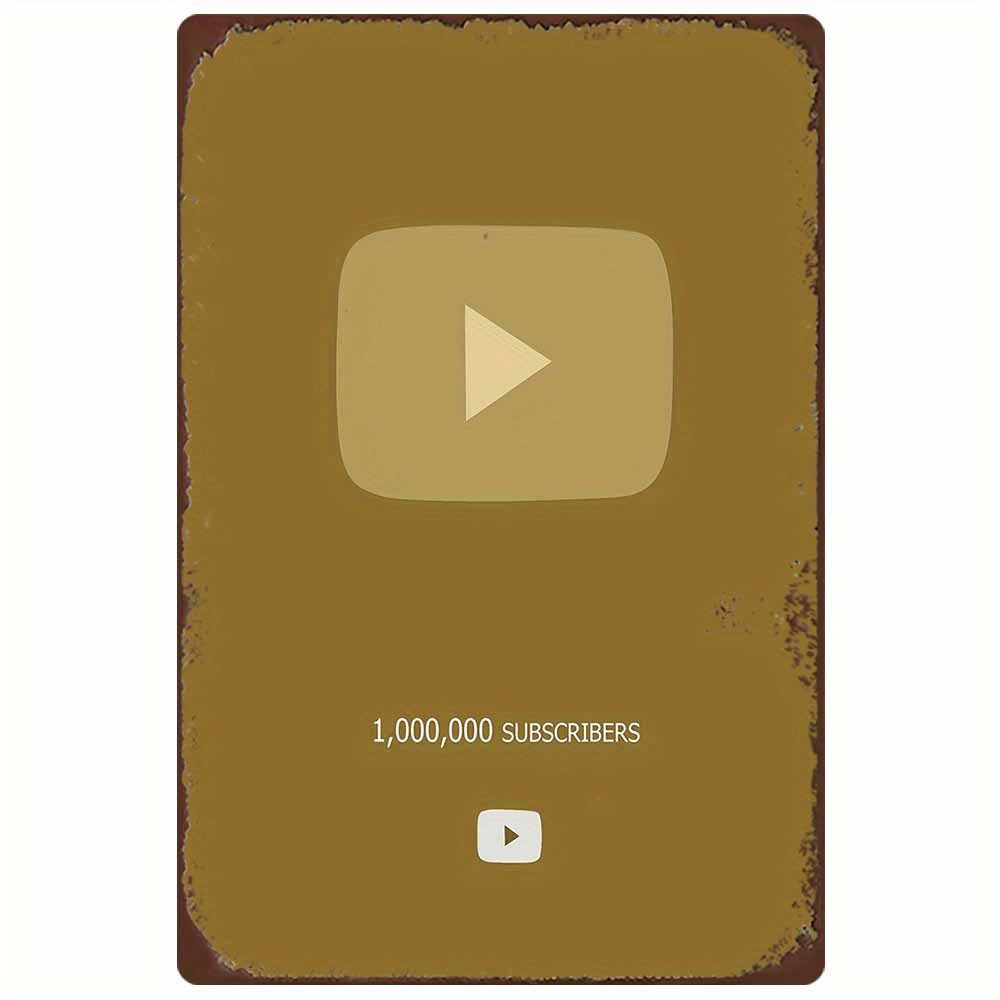 레트로 메탈 사인 2D 플랫 유튜브 백만 구독자 틴 플 - Office Youtuber 리뷰 및 가격