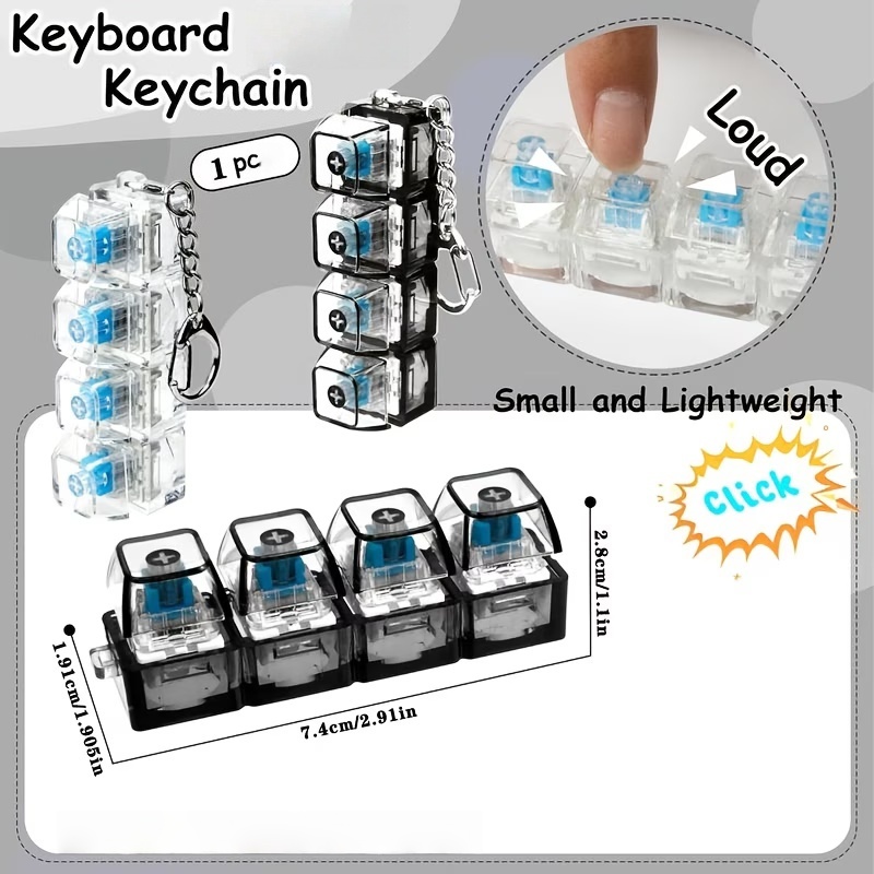 1PC 라이트 업 키보드 키체인 스트레스 해소 클릭 가 - Office Tech Accessories 리뷰 및 가격
