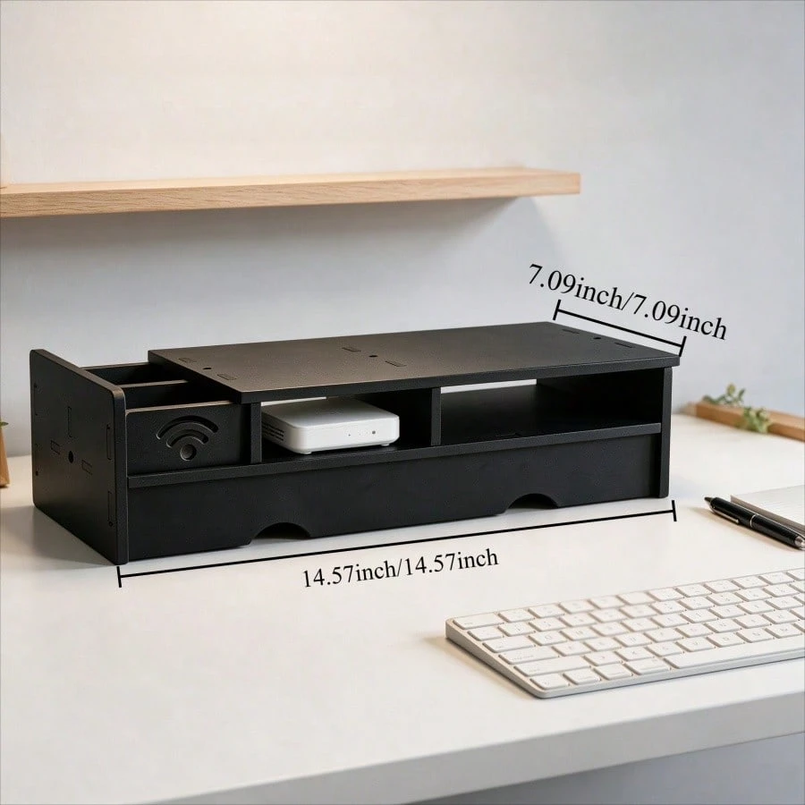 블랙 무광 WiFi 라우터 수납함, 컴팩트한 데스크 정 - Office Tech And Space 리뷰 및 가격