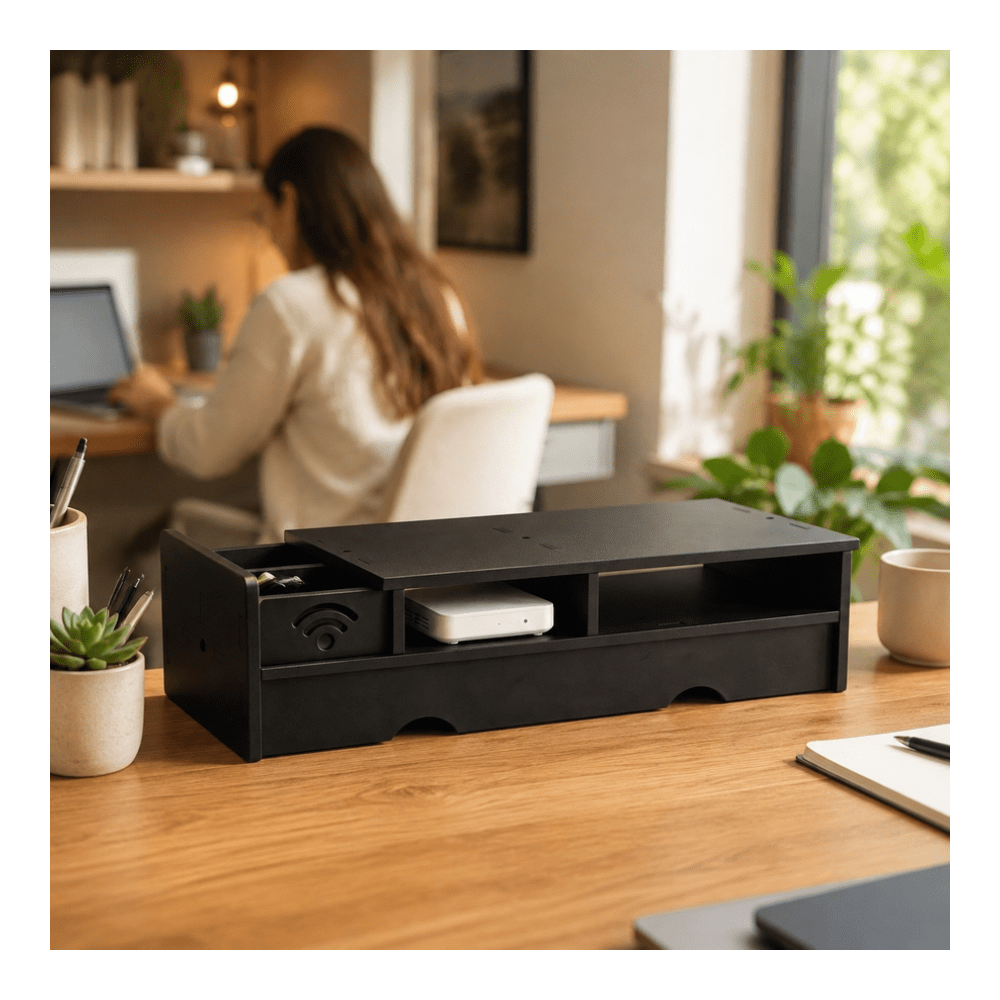 블랙 무광 WiFi 라우터 수납함, 컴팩트한 데스크 정 - Office Tech And Space 리뷰 및 가격